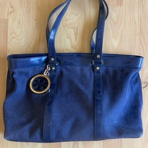 Tory Burch Blue Canvas tote